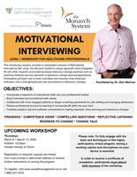 Motivational Interviewing- ONLINE WORKSHOP-- March 6 + 13, 2025